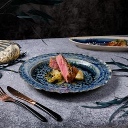 Тарелка d 28,5 см h3,5 см Frosty Velvet Northern Blue Frutti di Mare P.L. [1]