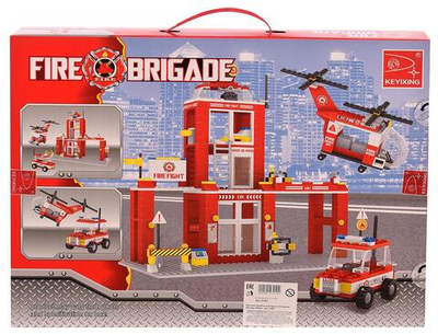 Конструктор блочный Аусини Пожарная бригада 505дет., коробка 21801