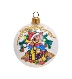 Элита НФШ-1332/1 Ел. украшение Шар «Собачка с подарками» 65 мм