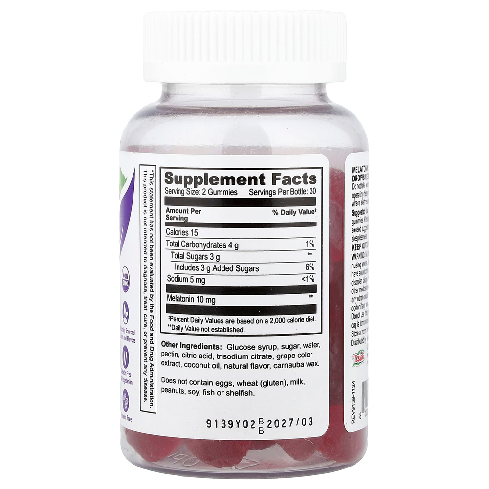 YumVs, жевательный мелатонин, максимальная сила действия, со вкусом ягод, 60 жевательных таблеток (5 мг в 1 жевательной таблетке)