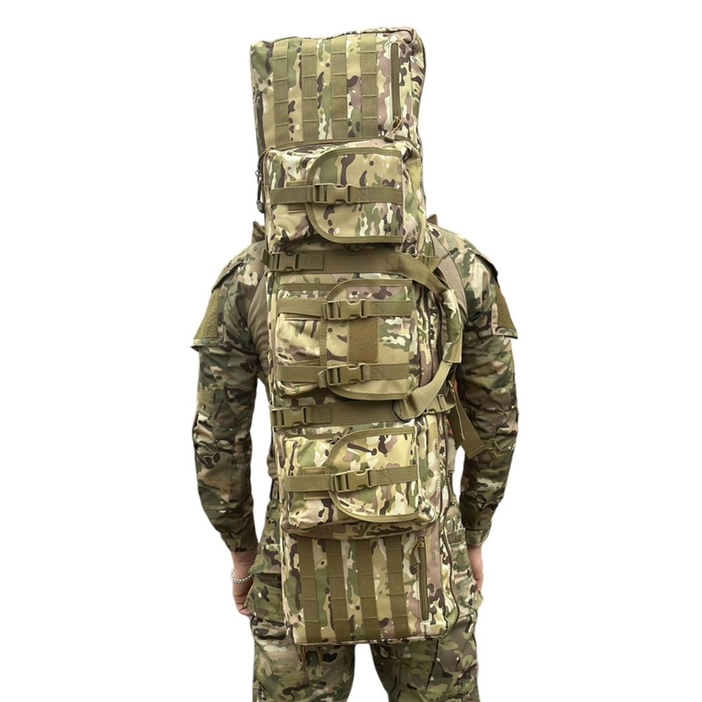 Сумка-чехол для двух единиц оружия (мультикам, 110x31 см, съемные подсумки для магазинов), ВоенПро