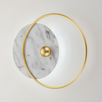Настенный светодиодный светильник 15Вт, 1053лм, 3000-6500K, Ra>80, металл/акрил, золото/мрамор