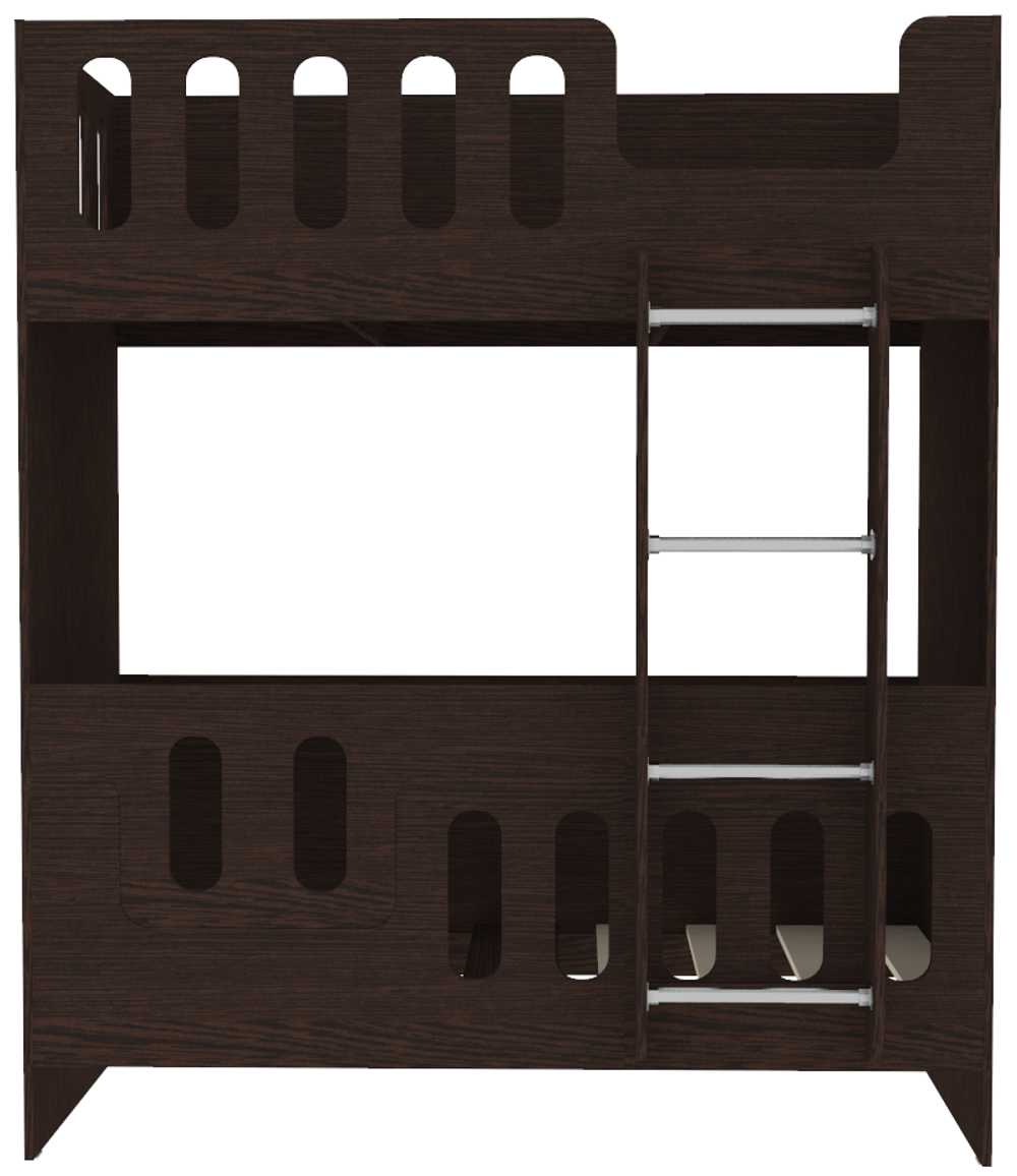 Двухъярусная кровать КарИВи cо сплошным бортом ДС-26 80x160 Венге