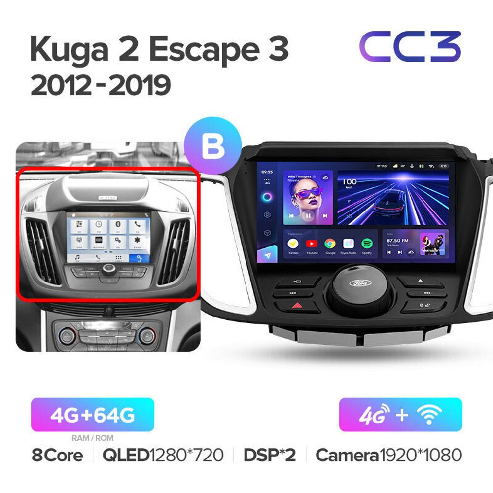 Teyes CC3 9" для Ford Escape 2012-2019