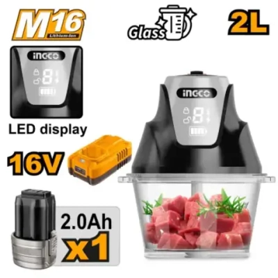 Аккумуляторный измельчитель блендер 16В, 2 л INGCO CFP029K