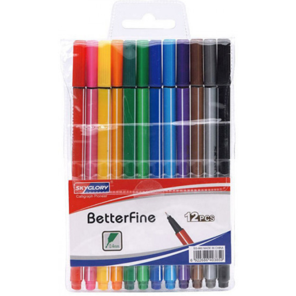 Цветные ручки BetterFine 12 цветов