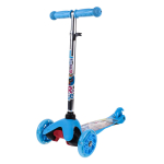 Самокат 3х кол. голубой, 55см, макс.высота ручки 62см. колеса PU свет, макс.вес 45кг.