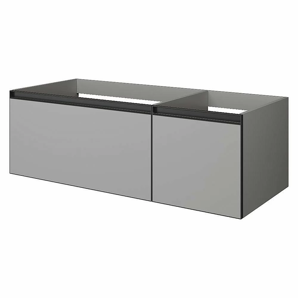 Тумба с раковиной Armadi Art QUATRO 2 120 LUNA/профиль ANTHRACITE/раковина белая L-R