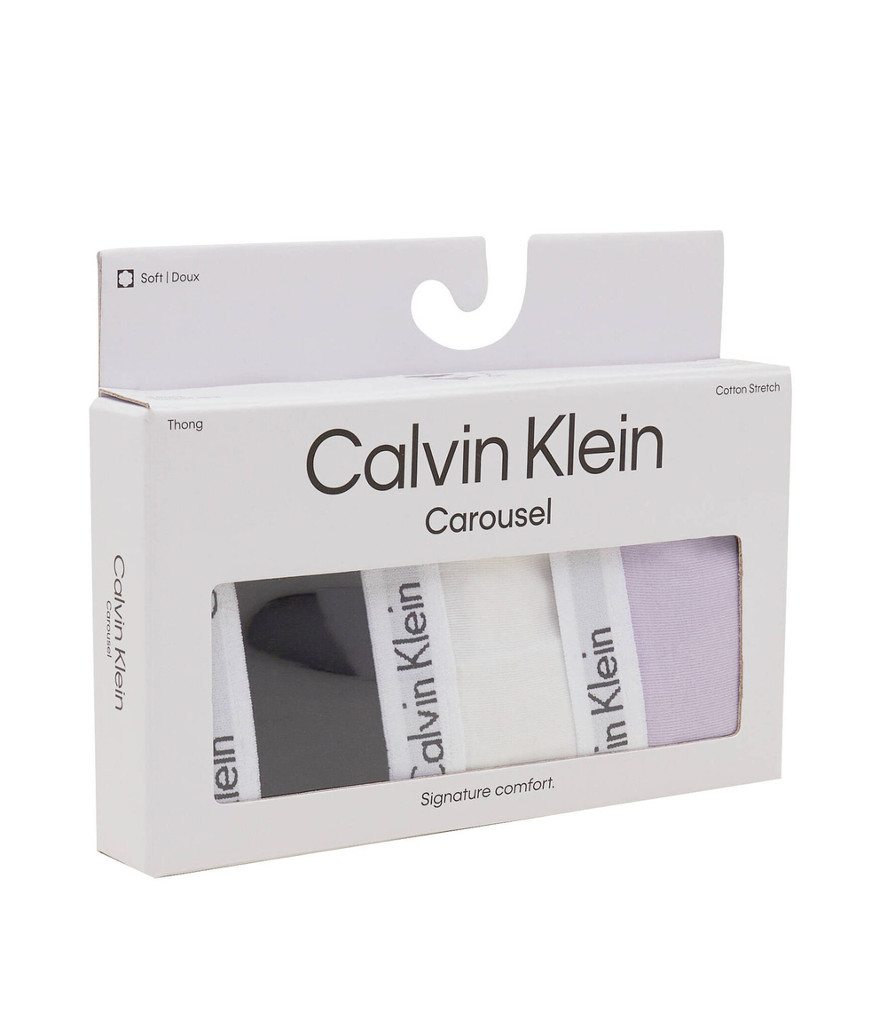 Стринги 3 пары Calvin Klein Underwear - фиолетовый(000QD3587E)