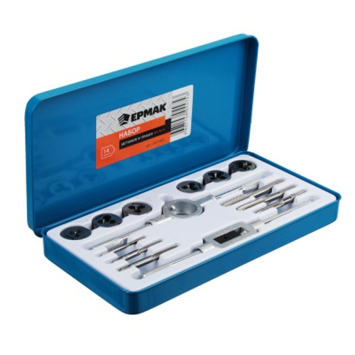 Набор метчиков и плашек 14 предметов ЕРМАК