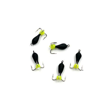 Мормышка вольф. безнасадочная "ЯМАН" Черт с петлей (короткий), d-3 мм, вес 0,9 г, капля с глазком, цв. флуор. желтый