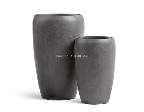 Кашпо TREEZ Effectory - Beton - Высокий округлый конус - Тёмно-серый бетон