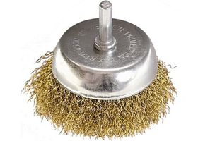 Щетка для дрели, 50 мм, "чашка" со шпилькой, латунированная витая проволока Matrix 74475