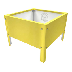 Клумба квадратная оцинкованная 1 ярус  RAL 1018 Цинково-жёлтый
