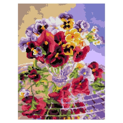 Алмазная мозаика 30*40см частич.заполн. "Летний букет" (Lori)