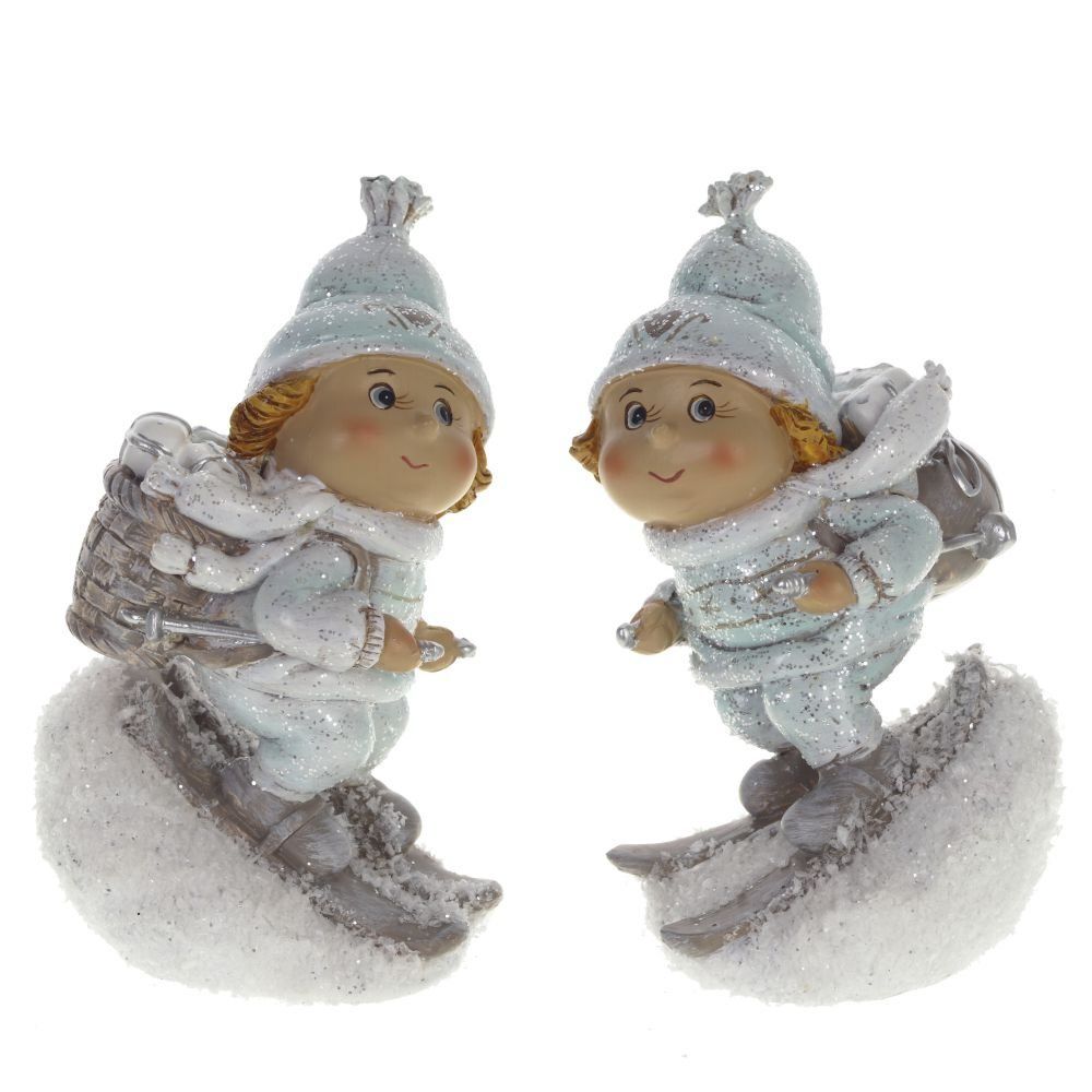 GAEM Фигурка декоративная "Ребёнок на лыжах", L8 W6 H14 см, 2в.