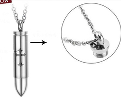 Кулон "Пуля крест" с тайником Steelman mn00734 с цепочкой
