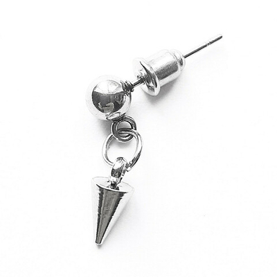 Серьги гвоздики "Конус"  для пирсинга ушей. Медицинская сталь. 1 шт.