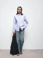 Хлопковая рубашка c кнопками на воротнике