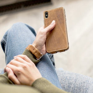 Чехол для iPhone Xs Max из натуральной кожи теленка, цвета винтаж