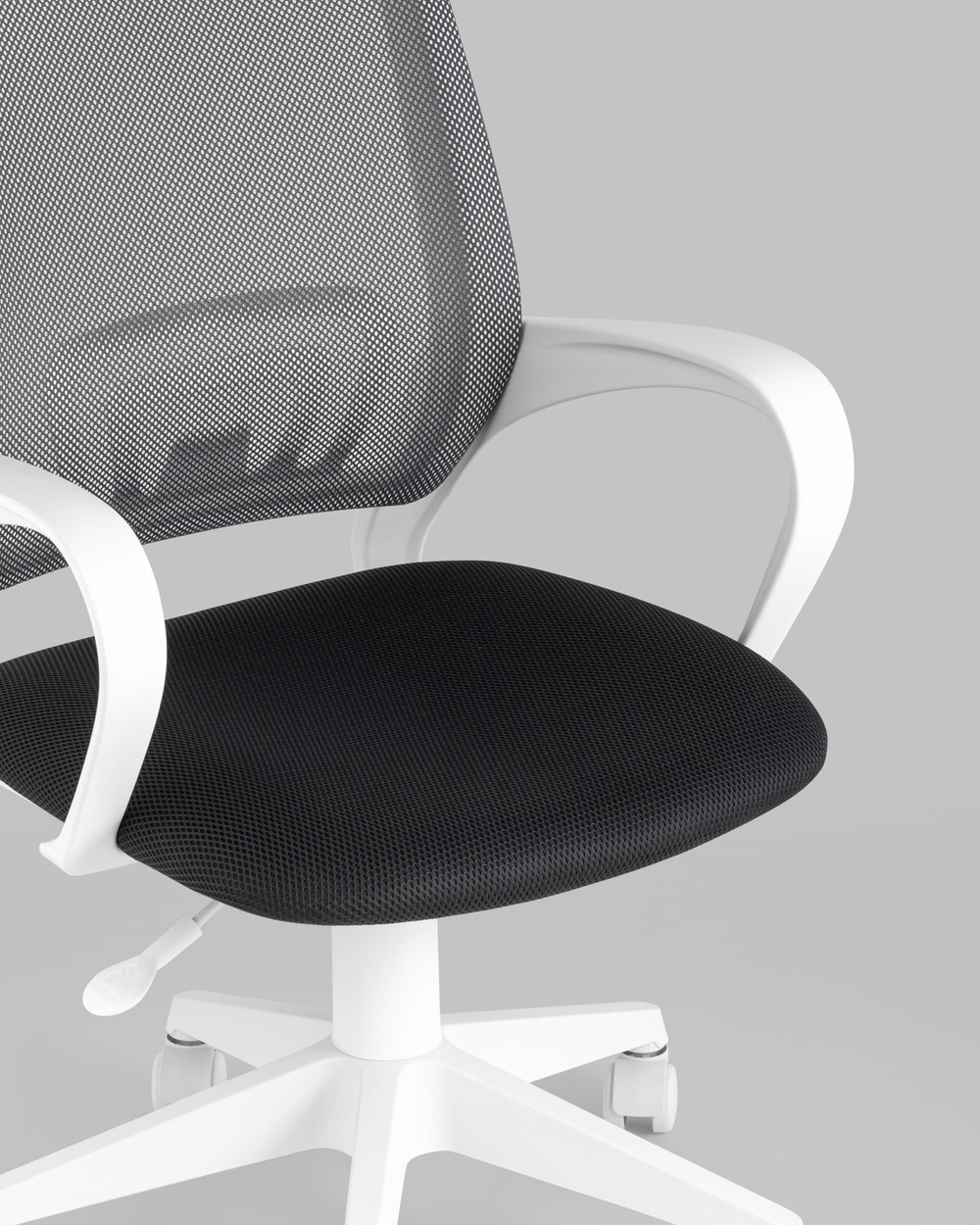 Кресло офисное TopChairs ST-BASIC-W серый крестовина пластик белый