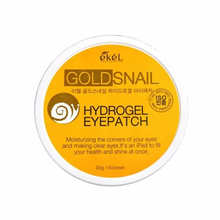 Патчи для век Ekel Gold Snail Hydrogel гидрогелевые с экстрактом золота и муцином улитки Eyepatch 90 г / 60 шт
