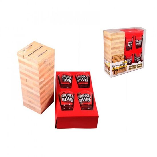 Игра Пьяная башня (с рюмками)