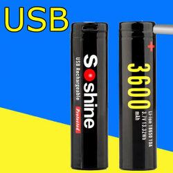 Аккумулятор Soshine 18650/3600mA/USB