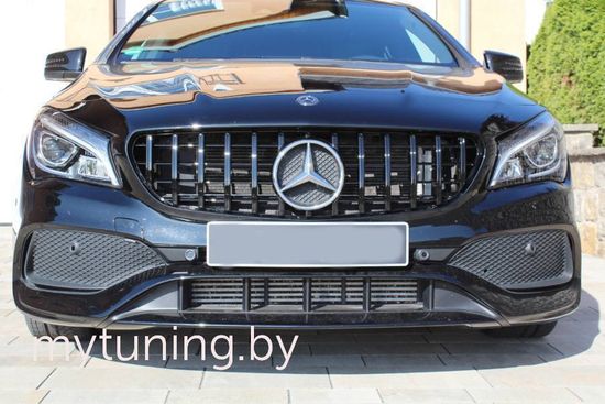 Решетка радиатора V.1  глянцево - черный для Mercedes CLA class W117 2013-2019