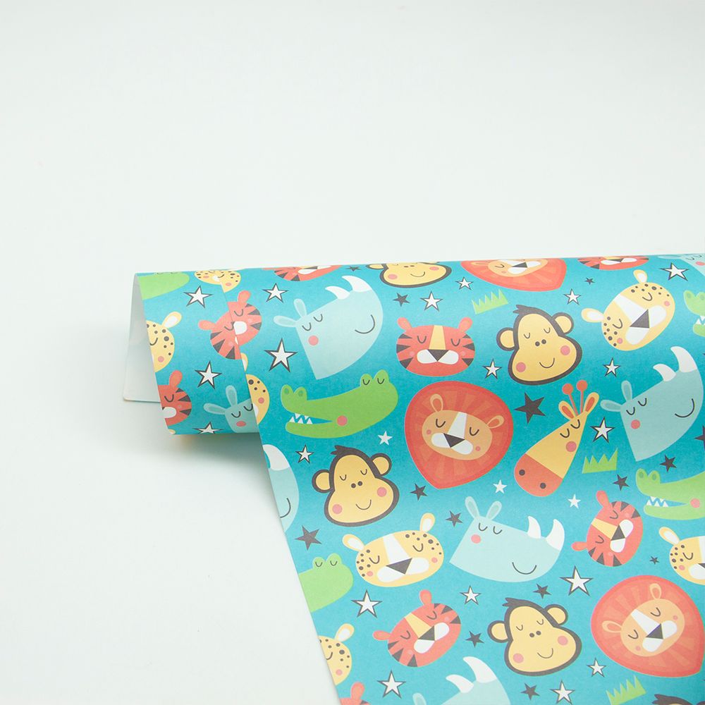 Упаковочная бумага (0,5*0,7 м) Веселые животные, 1 шт.