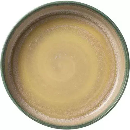 Тарелка «Аврора Революшн Джейд» с бортом фарфор D=202,5,H=54мм бежев.,зелен