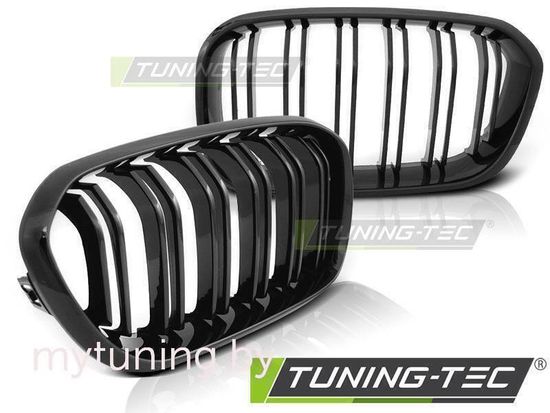 Решетка (ноздри) радиатора GLOSSY BLACK DOUBLE BAR для BMW 1 F20 F21 LCI