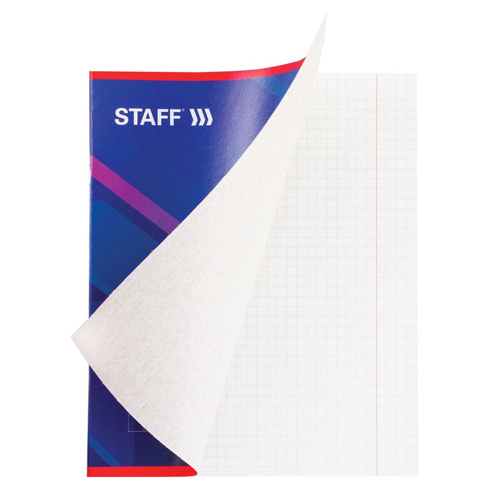 Тетрадь А5, 40 л., STAFF, клетка, офсет №2 ЭКОНОМ, обложка картон, "СТАНДАРТ", 402644, 4шт