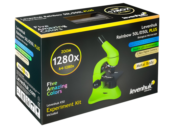 Микроскоп Levenhuk Rainbow 50L PLUS Лазурь