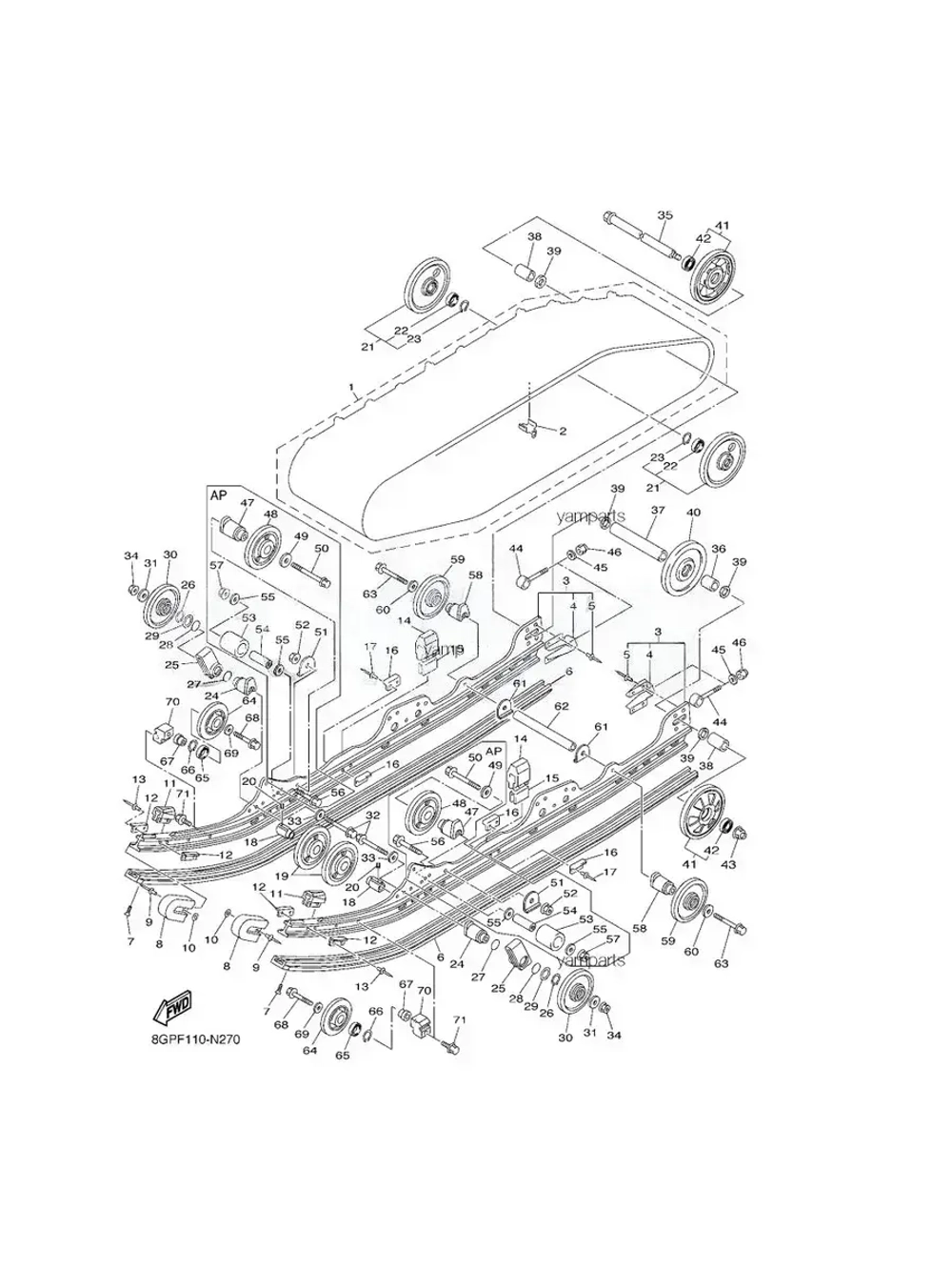 Ролик подвески 8ES473101000