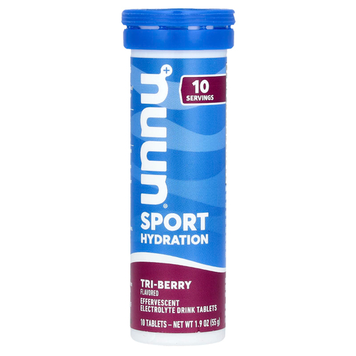 Nuun, Sport Hydration, напиток с шипучим электролитом, три ягоды, 10 таблеток