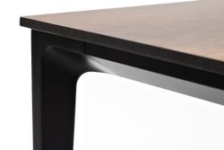 "Малага" обеденный стол из HPL 90х90см, цвет "дуб", каркас черный