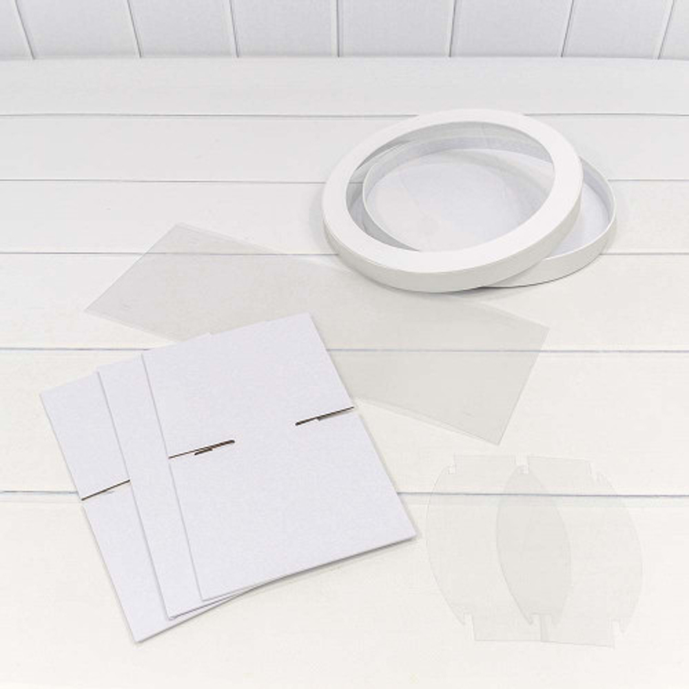 Коробка сборная 25х15 см с окошком (Белый)