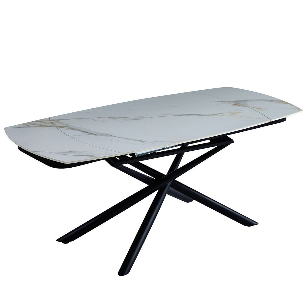 Стол керамический LA ALTA TORNADO Kass gold 120-180*85, каркас черный