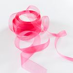 Лента декоративная (1,2 см*22,85 м) Органза, Фуксия, 1 шт.