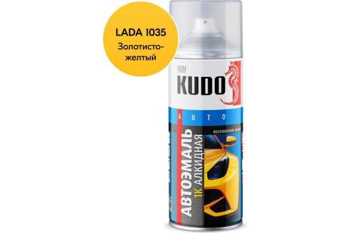 Эмаль алкидная ВАЗ Kudo 1035 Золотисто-жёлтая (520мл) аэрозоль