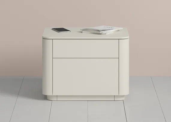 Тумба прикроватная Tammi 2 ящика ширина 50 см (молочный)