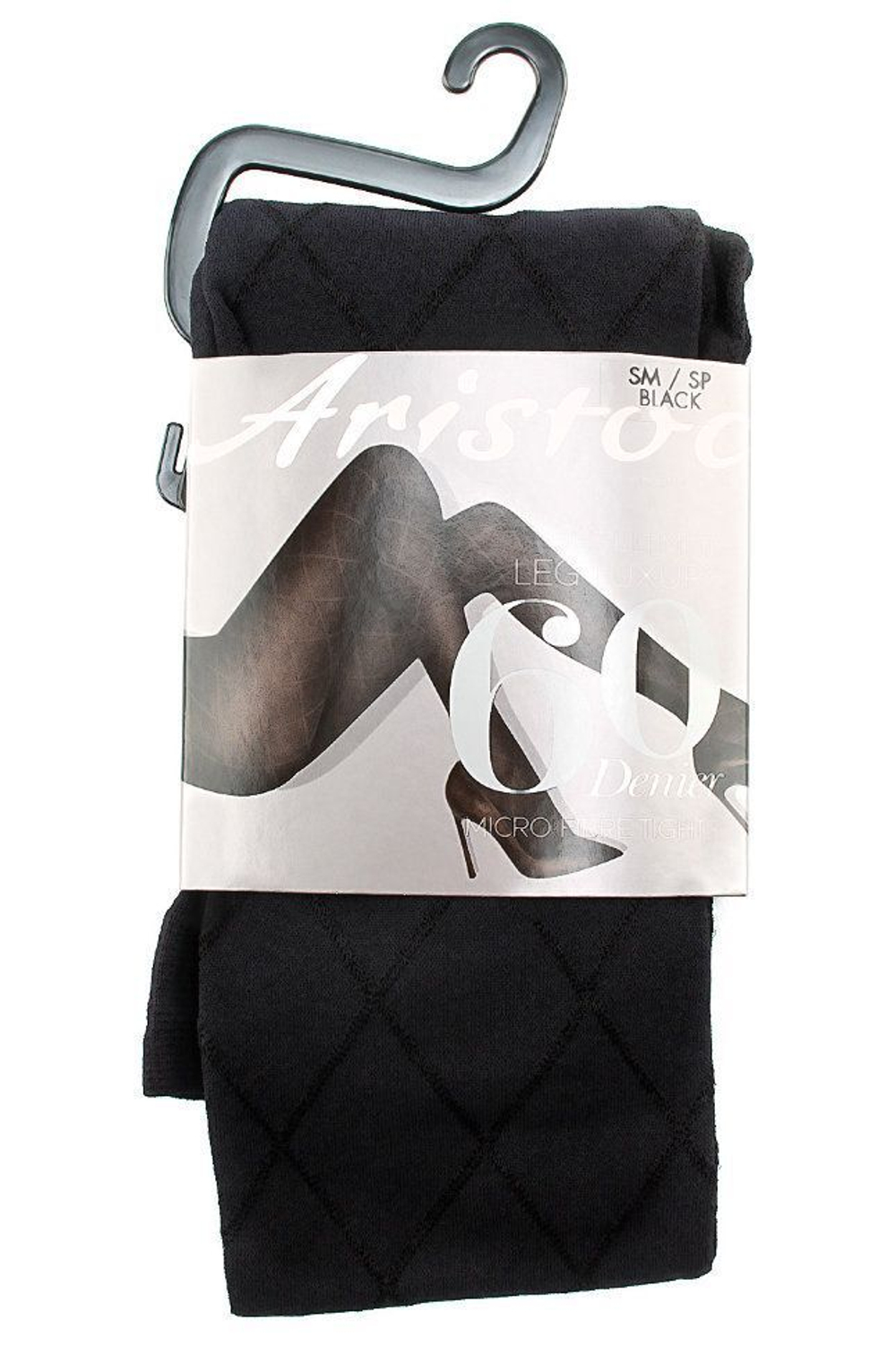 Мягкие колготки из микрофибры с ромбовидным рисунком (Размер: S-M) (Цвет: черный)