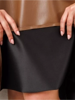 Юбка кожаная миди трапеция