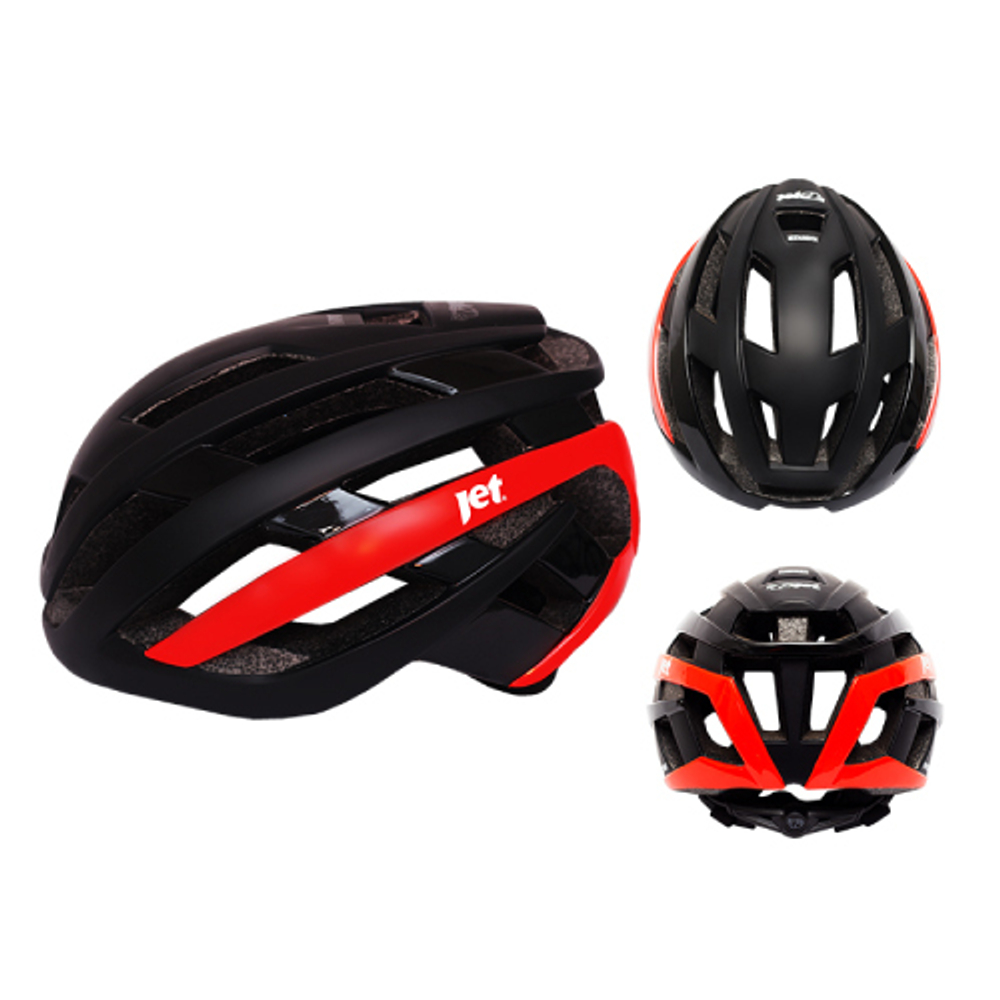 Шлем JET HAWKER 193 Black/Red, чёрный-красный