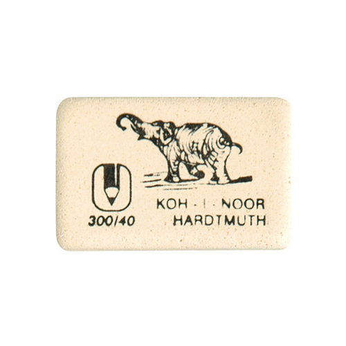 Ластик KOH-I-NOOR "Слон" 300/40, 35,5х23х8мм, белый, прямоугольный, натуральный каучукл