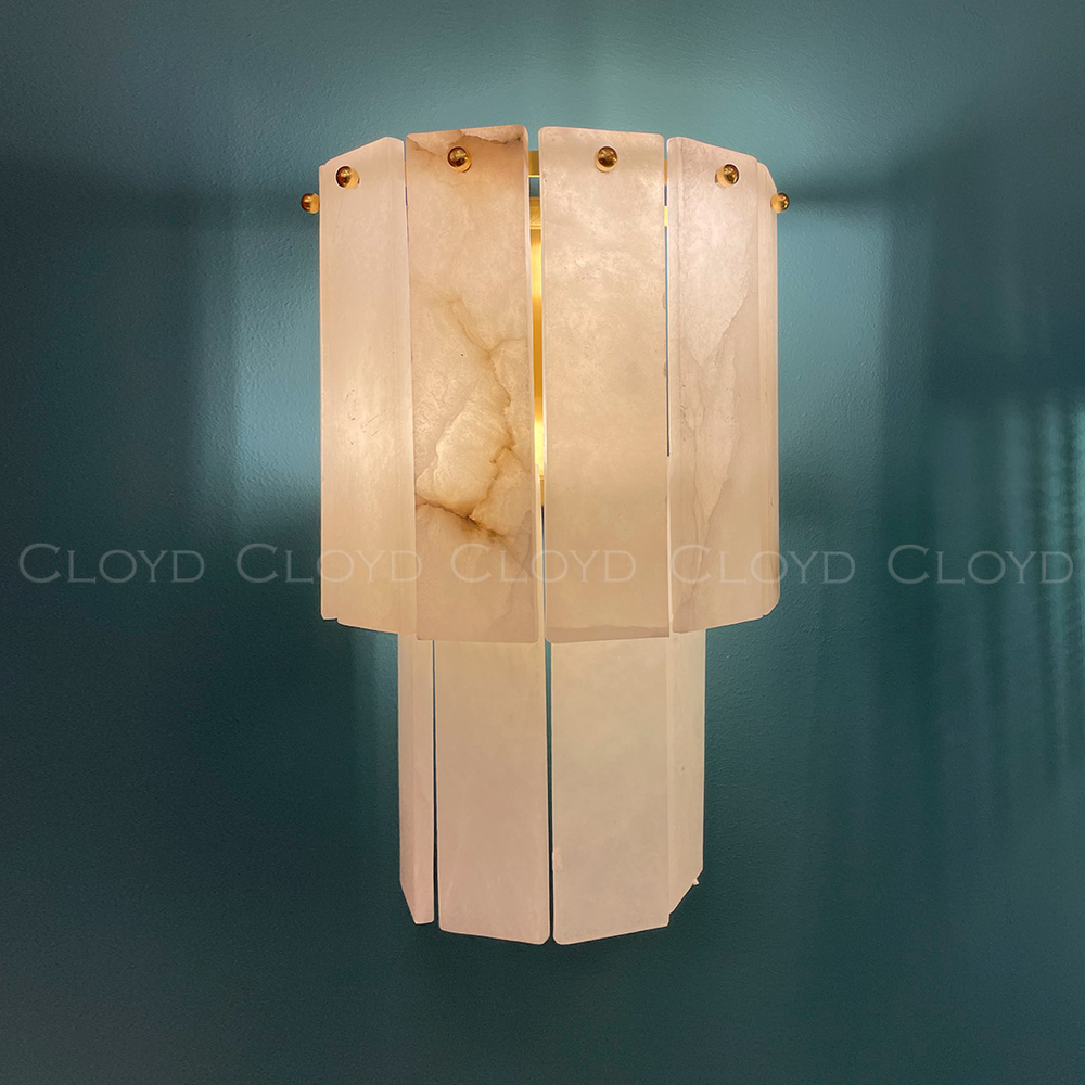 Бра Cloyd HERCULANUM-A W2 / выс. 28 см - алебастр - латунь (арт.20405)