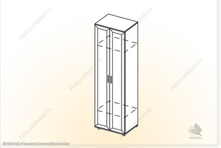 Шкаф 2-х створчатый Классика ШК-0.6
