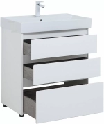 Тумба с раковиной Aquanet Nova Lite 302472 75 белый глянец