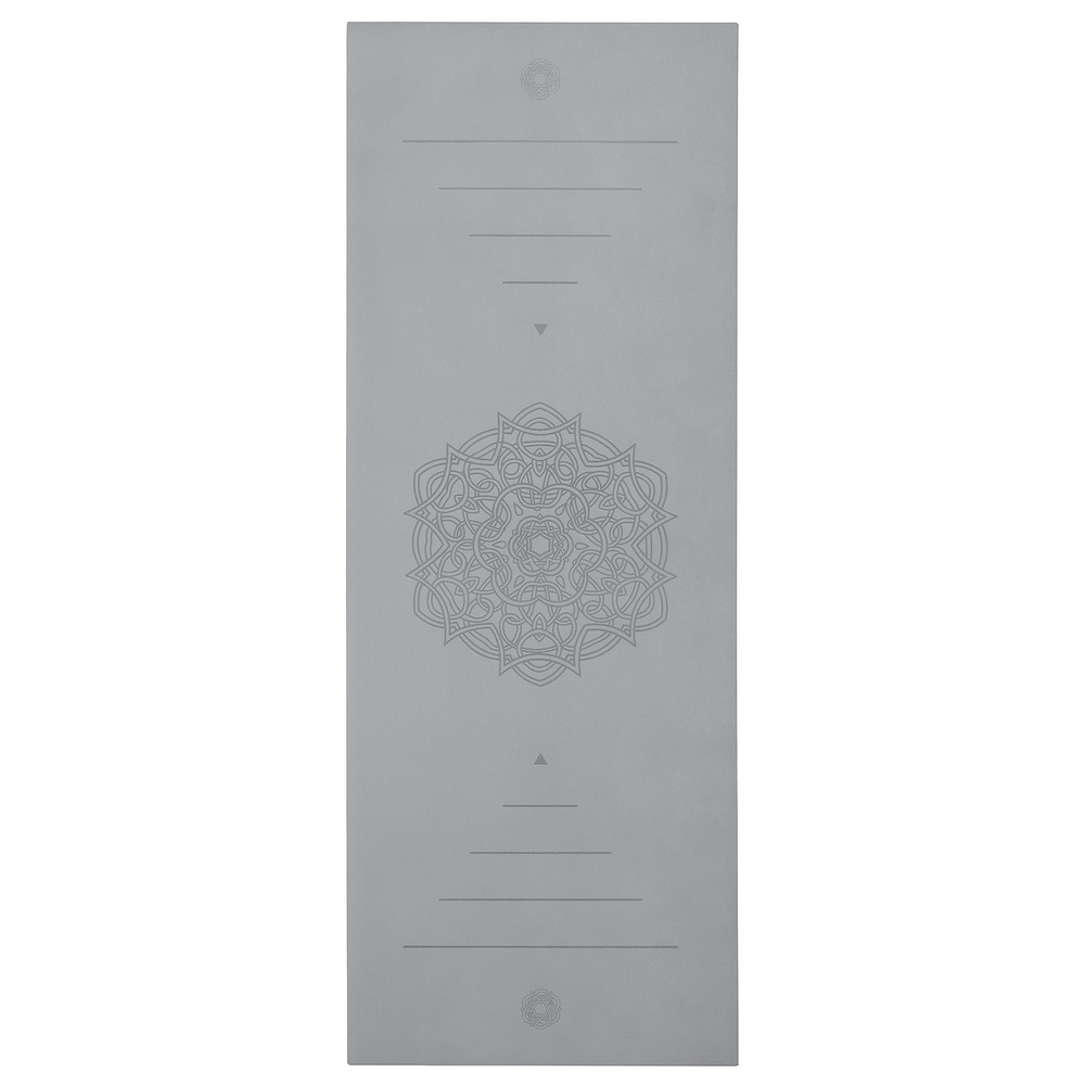 Ультрацепкий 100% каучуковый коврик для йоги Ornament Grey 185*68*0,5 см нескользящий